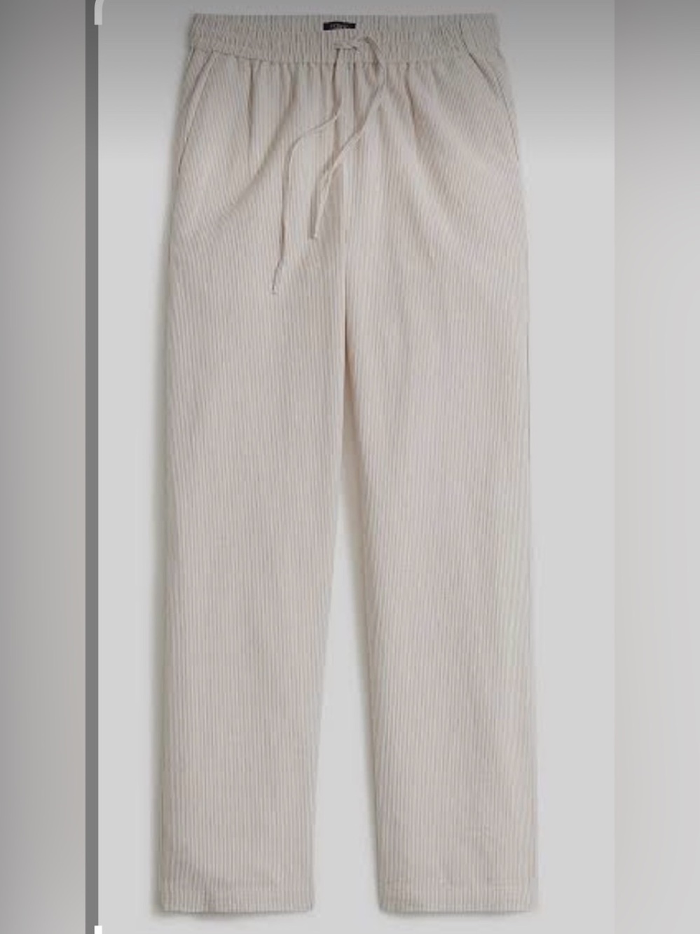 NWT size 2 J. Crew Linen-blend slim wide-leg drawstring pant white British khaki